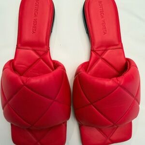 Bottega Veneta Pink Quilted Sandals